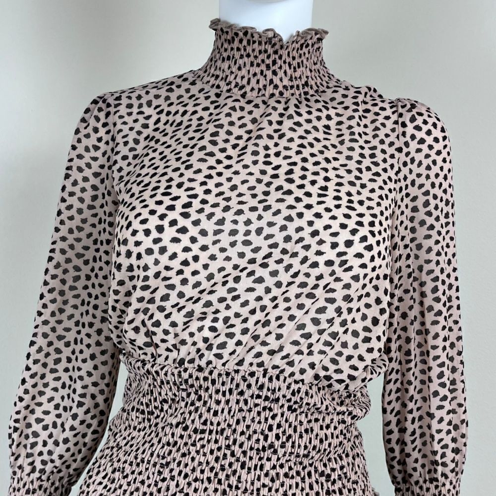 Hello Molly Don't Take It Personal Size S Smock Ruffle Tier Animal Mini Dress - Picture 3 of 17